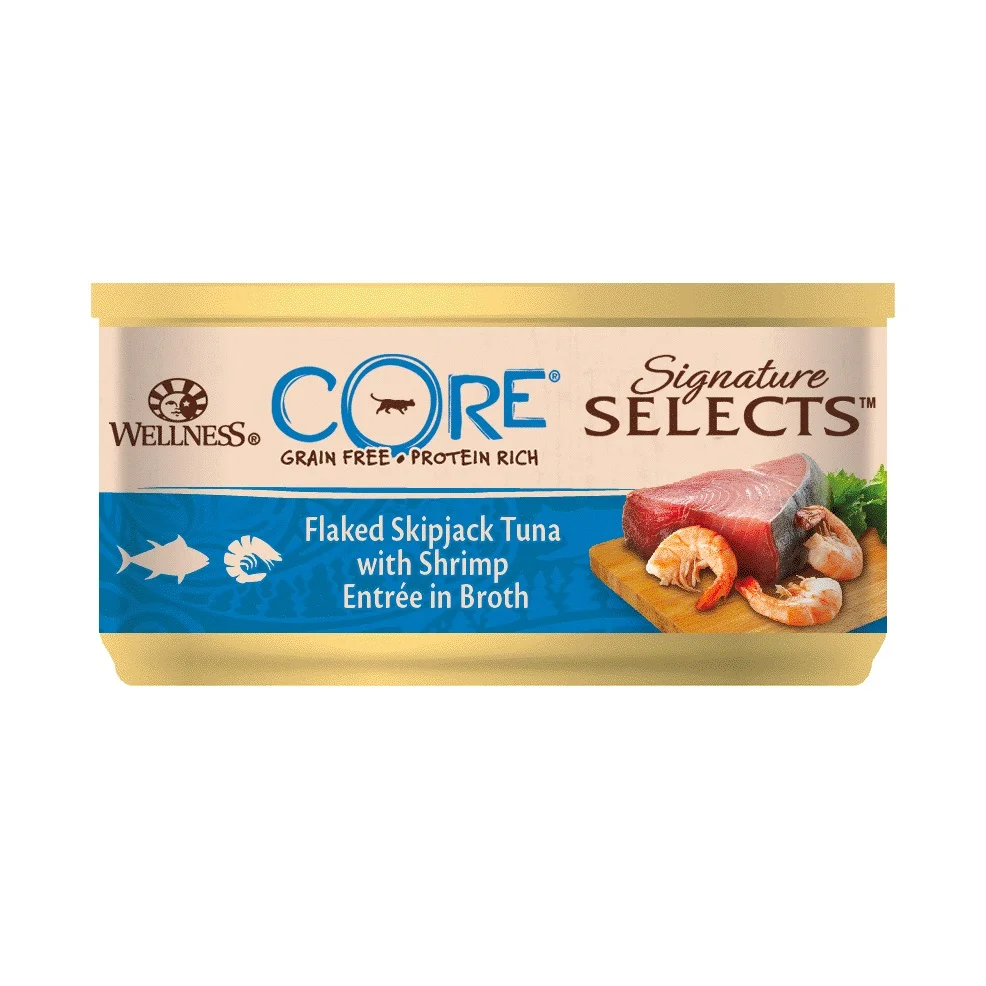 Wellness CORE Signature Selects Flaked Tuna With Shrimp Wet Cat Food, 79 g