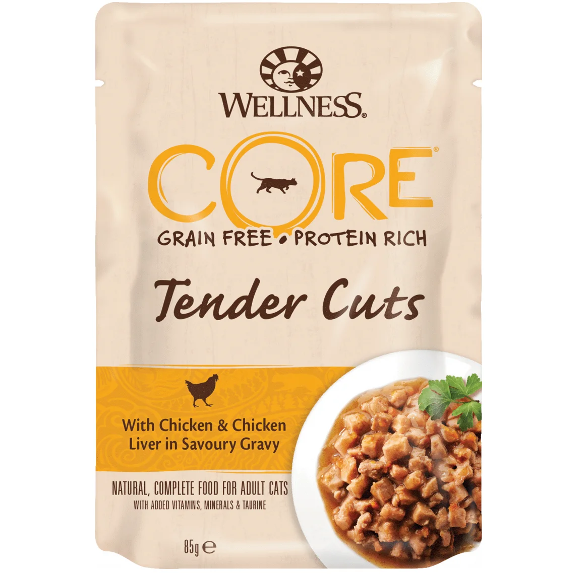 Wellness CORE Tender Cuts Chicken & Chicken Liver Wet Cat Food, 85 g