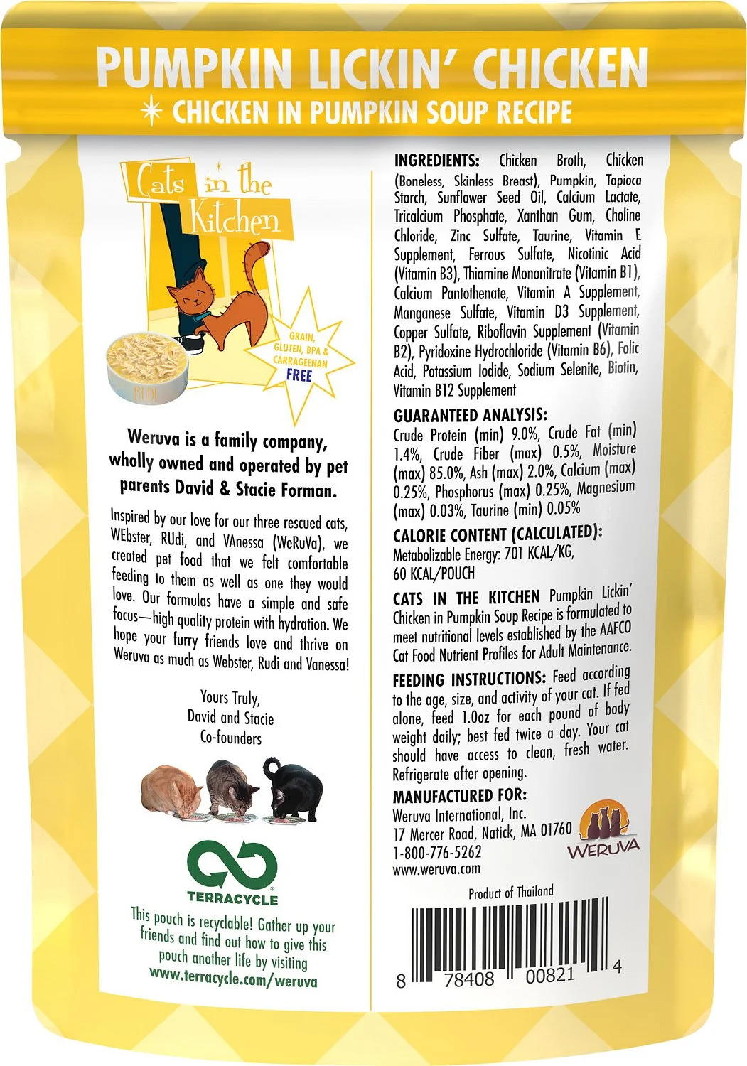 Weruva Cats in the Kitchen Pumpkin Lickin' Chicken in Pumpkin Soup Wet Cat Food, 85 g - Image 2