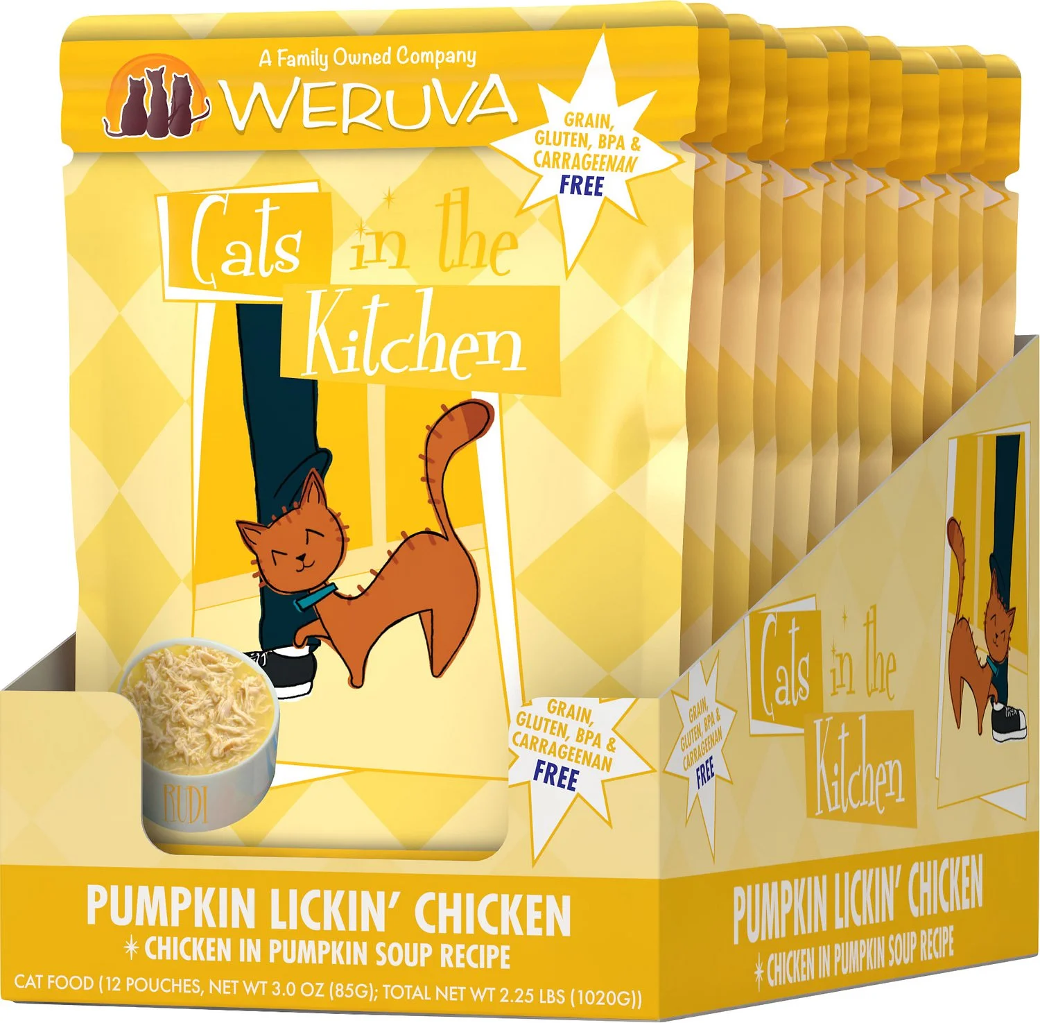 Weruva Cats in the Kitchen Pumpkin Lickin' Chicken in Pumpkin Soup Wet Cat Food, 85 g - Image 6