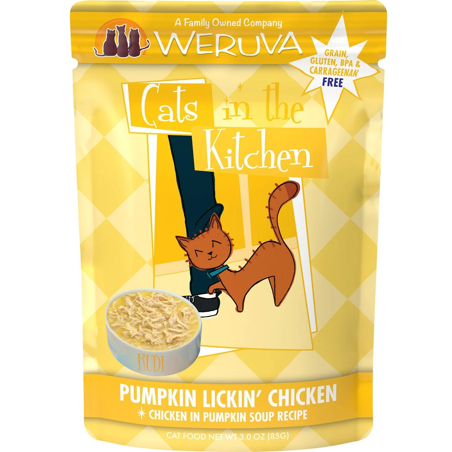 Weruva Cats in the Kitchen Pumpkin Lickin' Chicken in Pumpkin Soup Wet Cat Food, 85 g