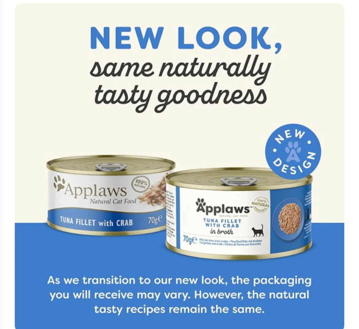 Applaws Tuna Fillet with Crab Wet Cat Food, 70 g - Image 3