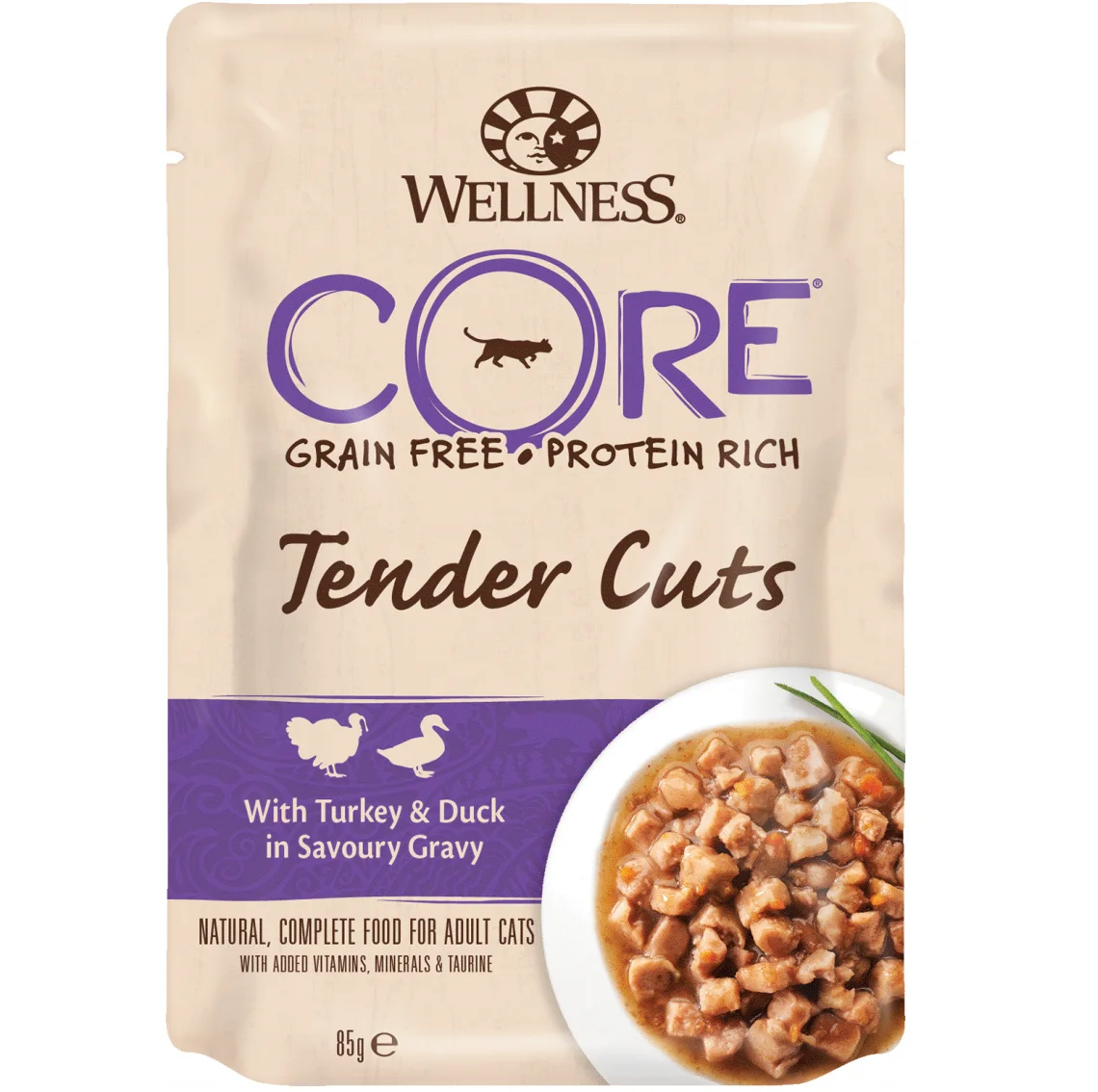 Wellness CORE Tender Cuts Turkey and Duck in Savoury Gravy Wet Cat Food, 85 g741