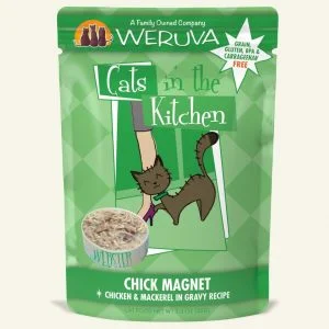 Weruva Cats in the Kitchen Chick Magnet, Chicken & Mackerel in Gravy Wet Cat Food, 85 g