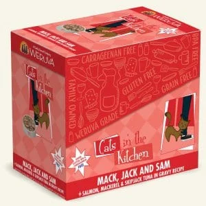 Weruva Cats in the Kitchen Mack, Jack & Sam, Salmon, Mackerel & Skipjack Tuna in Gravy Wet Cat Food, 85 g - Image 4