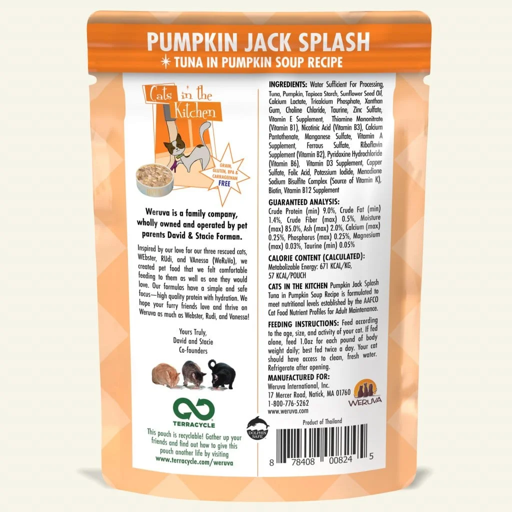 Weruva Cats in the Kitchen Pumpkin Jack Splash, Tune in Pumpkin Soup Wet Cat Food, 85 g - Image 2