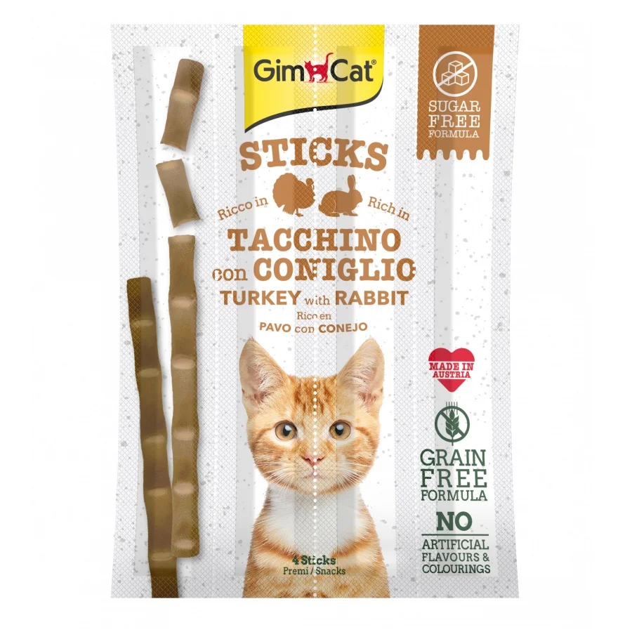 GimCat Sticks Turkey and Rabbit 4 Pieces, 20g