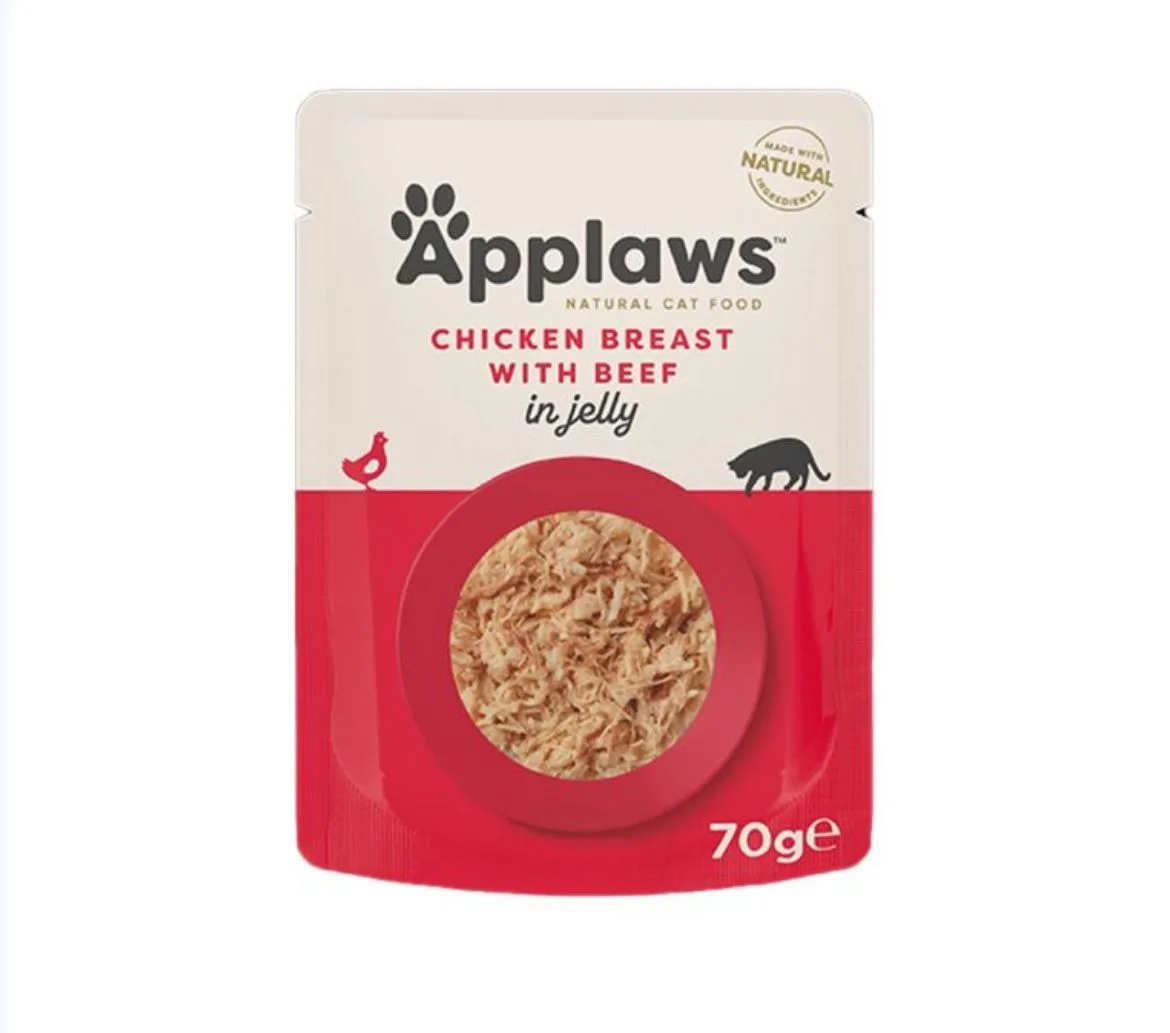 Applaws Chicken with Beef in Jelly Wet Cat Food, 70 g