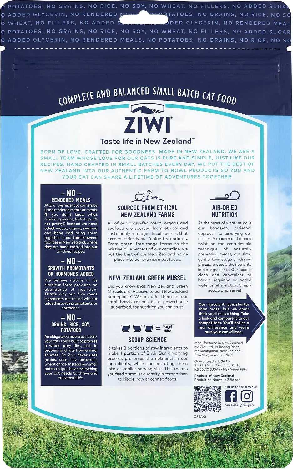 Ziwi Peak Mackerel & Lamb Air-Dried Cat Food, 1 kg - Image 2