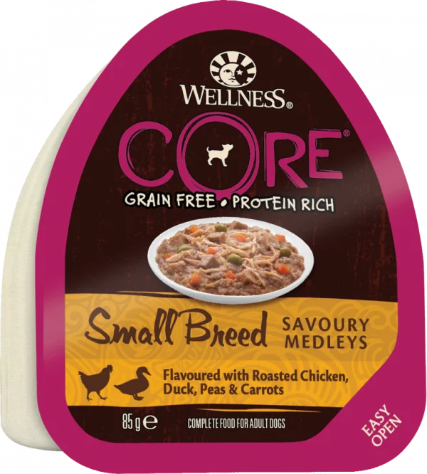 Wellness CORE Savoury Medleys Small Breed Chicken, Duck, Peas & Carrots Wet Dog Food, 85 g