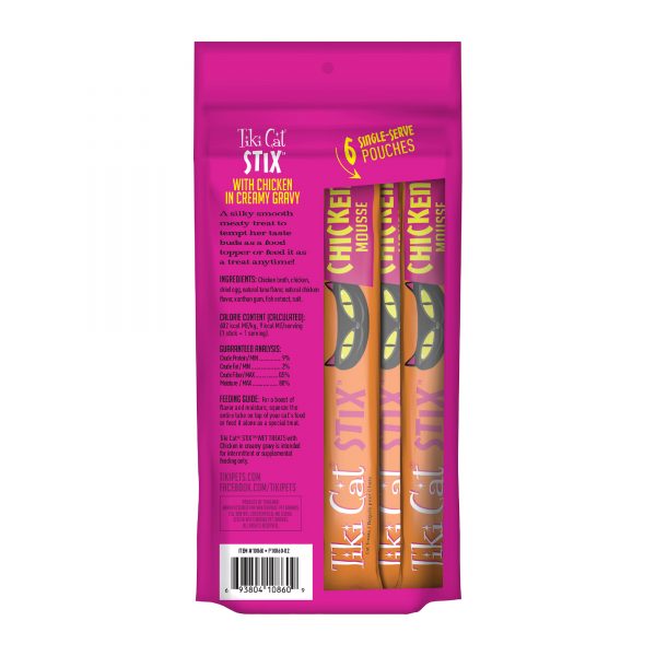 Tiki Cat Stix! Chicken Mousse Cat Treat, 6 Pieces - Image 2