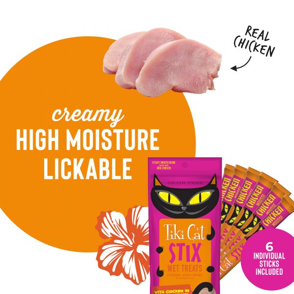 Tiki Cat Stix! Chicken Mousse Cat Treat, 6 Pieces - Image 3