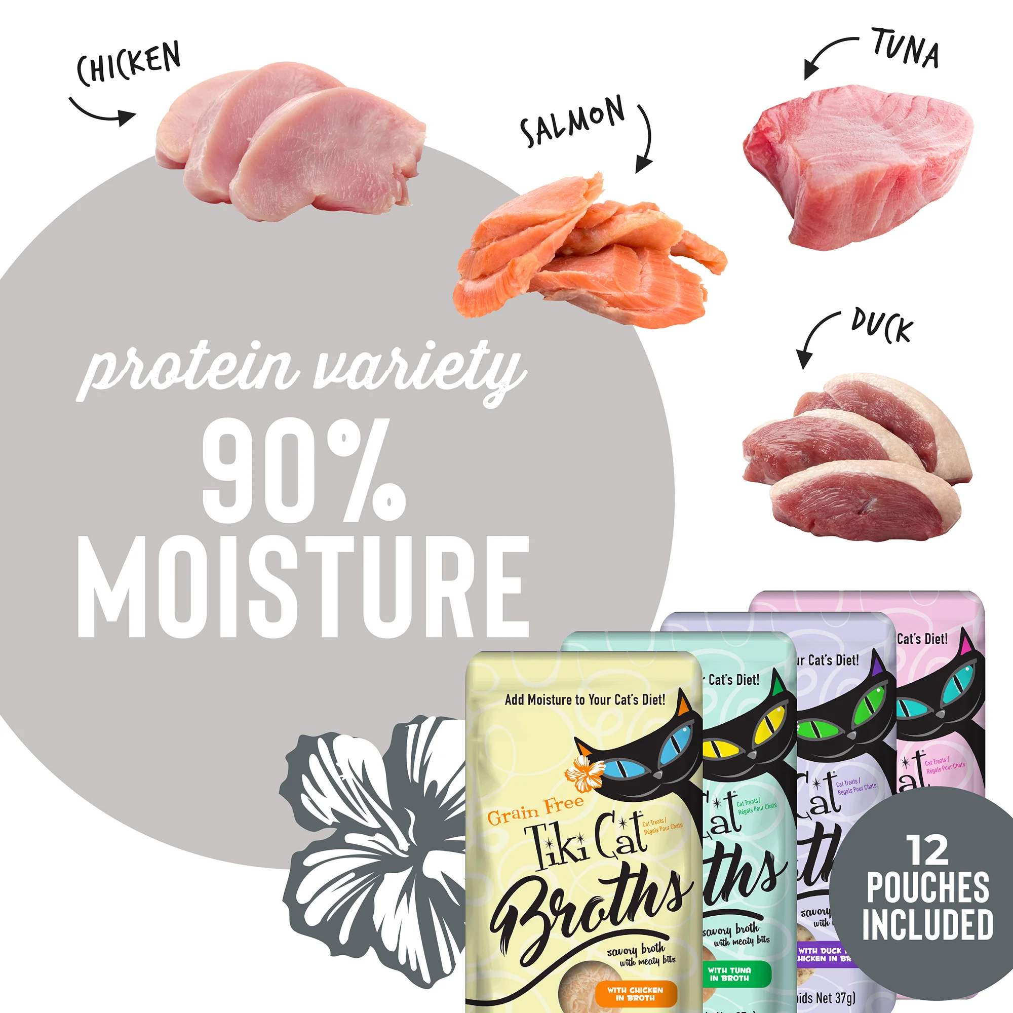 Tiki Cat Broths with Meaty Bites Variety Pack Cat Food Topper, 12 Pouches - Image 2