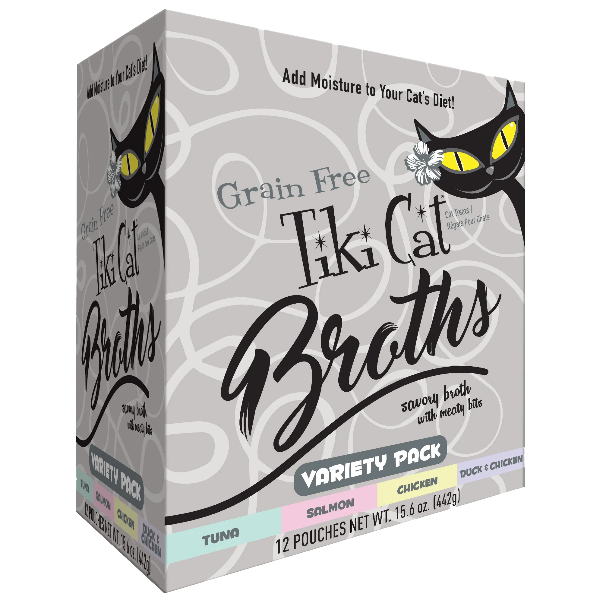 Tiki Cat Broths with Meaty Bites Variety Pack Cat Food Topper, 12 Pouches