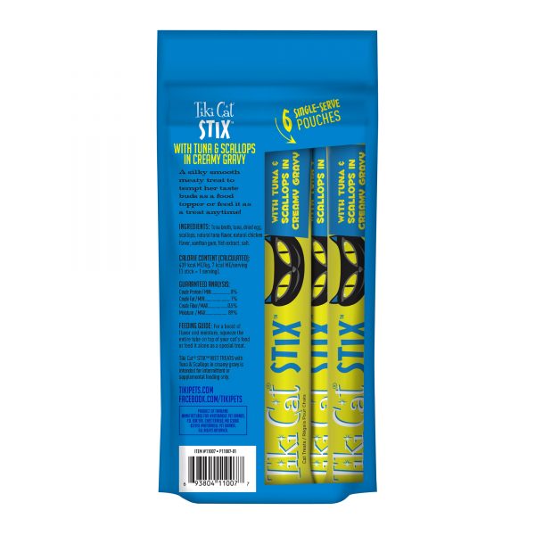 Tiki Cat Stix! Tuna & Scallops Mousse Cat Treat, 6 Pieces - Image 4