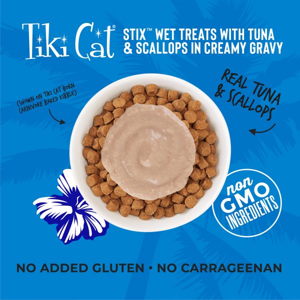 Tiki Cat Stix! Tuna & Scallops Mousse Cat Treat, 6 Pieces - Image 3