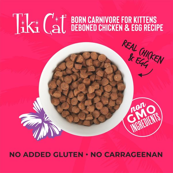TikiCat Born Carnivore Deboned Chicken & Egg BAKED Dry Kitten Food, 1.27kg - Image 2