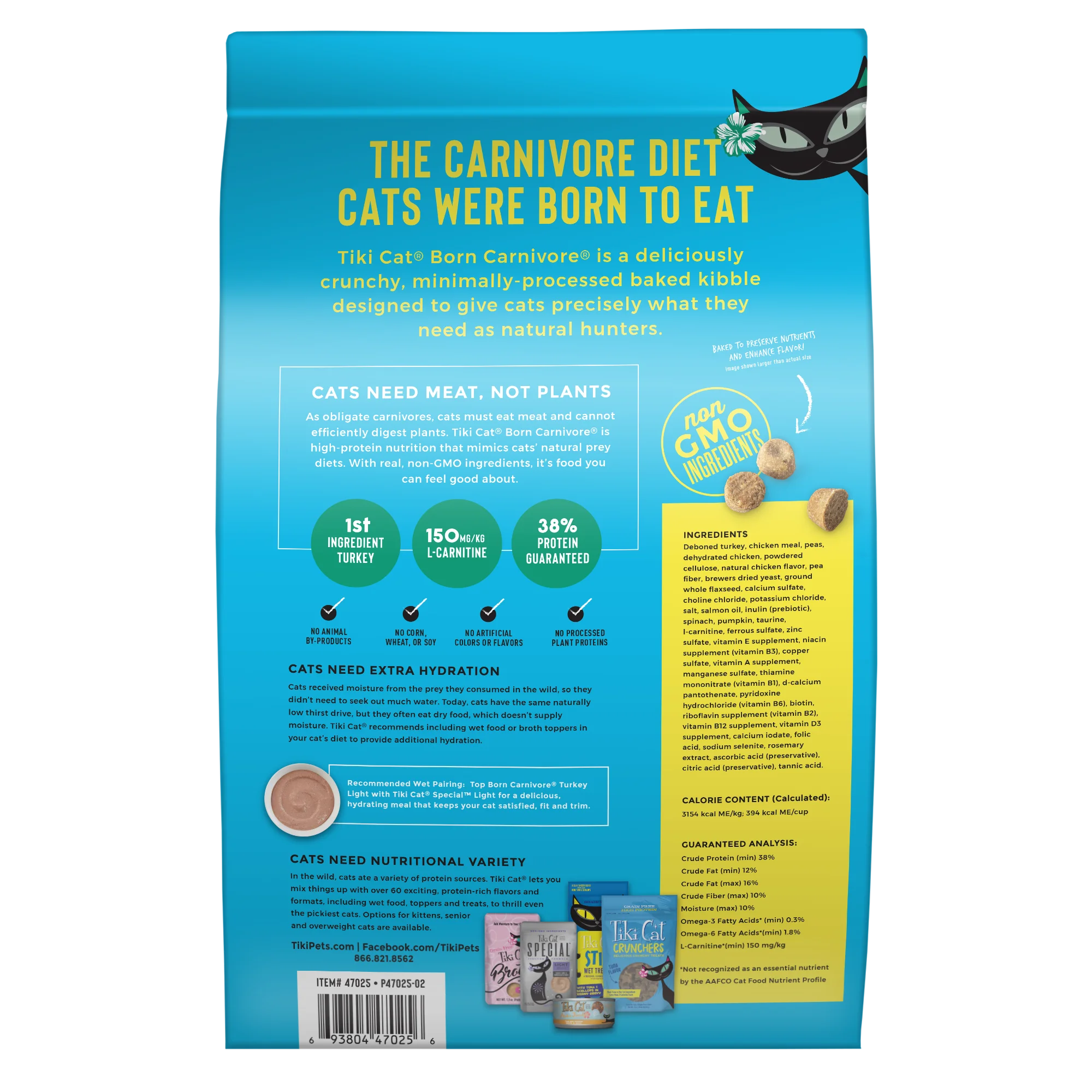 TikiCat Born Carnivore LIGHT! Turkey BAKED Dry Cat Food, 1.27 kg - Image 4