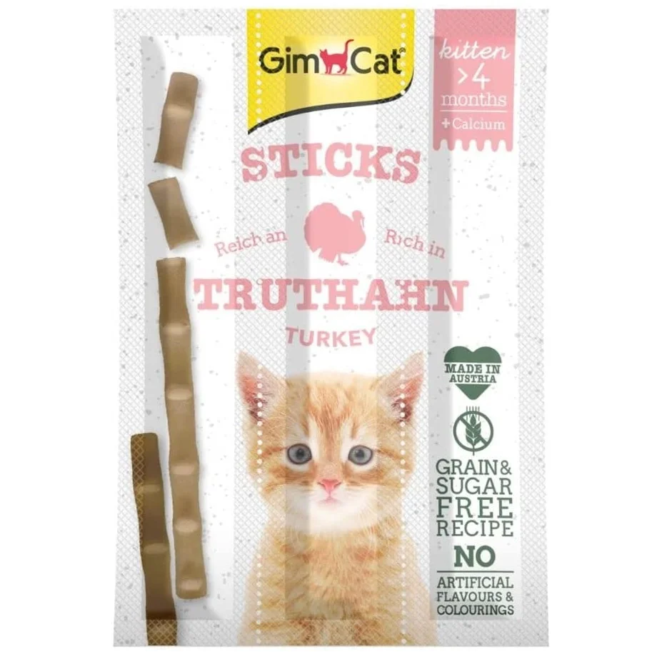 GimCat Kitten Sticks Turkey 3 Pieces, 20g