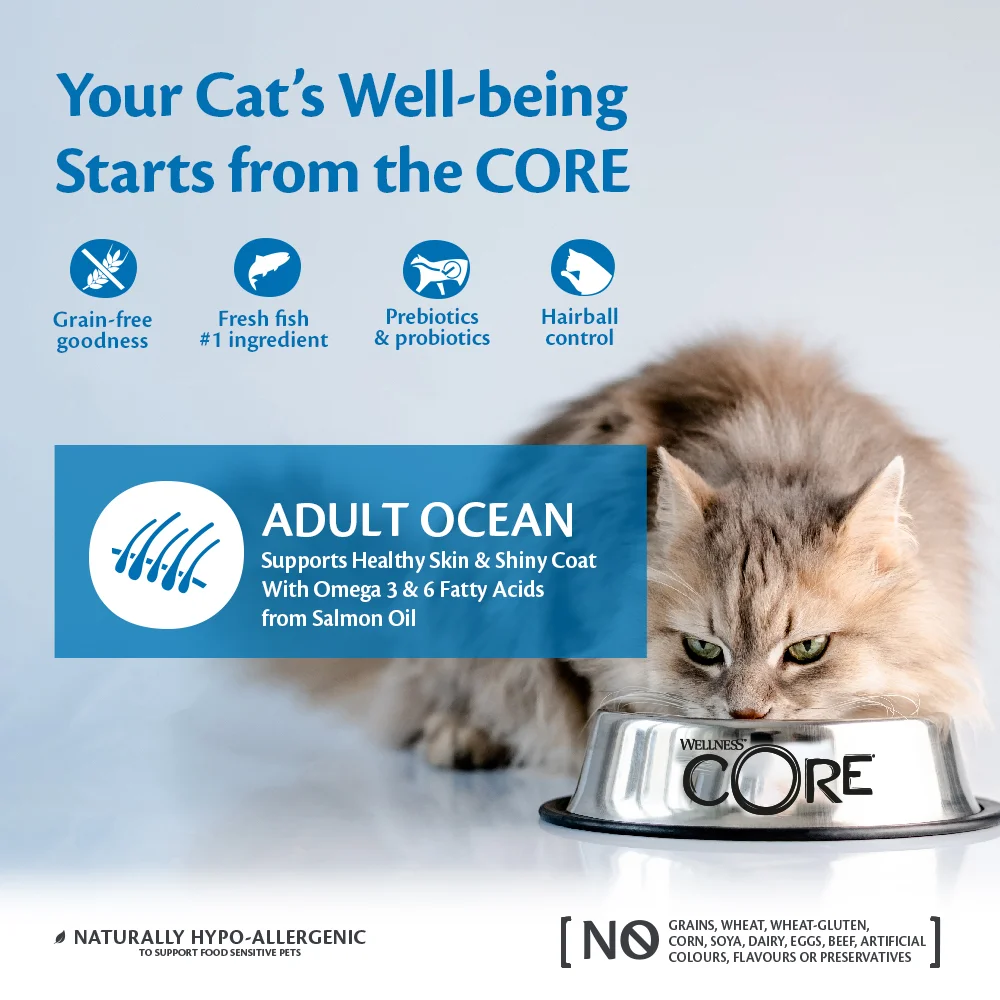 Wellness CORE Adult Ocean, Salmon with Tuna Dry Cat Food, 1.75 kg - Image 3