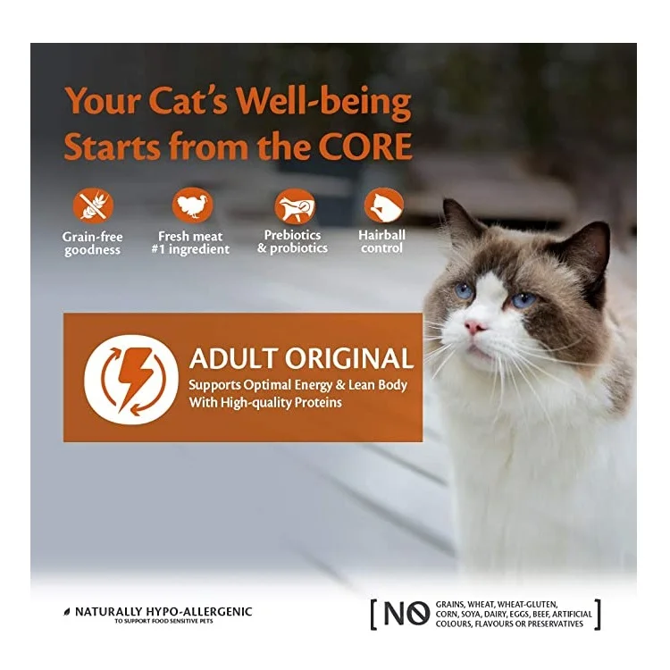 Wellness CORE Grain Free Original Turkey and Chicken Recipe Dry Cat Food, 1.75 kg - Image 3