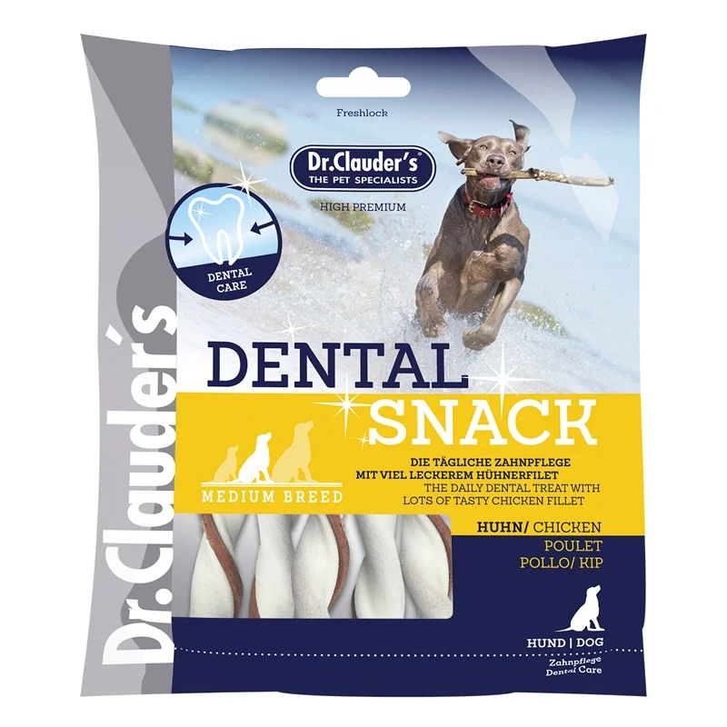 Dr.Clauder's Medium Breed Chicken Dental Dog Snack, 170g