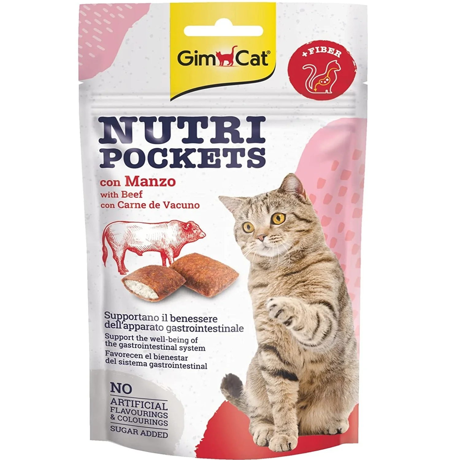 GimCat Nutri Pockets With Beef Cat Treats, 60g