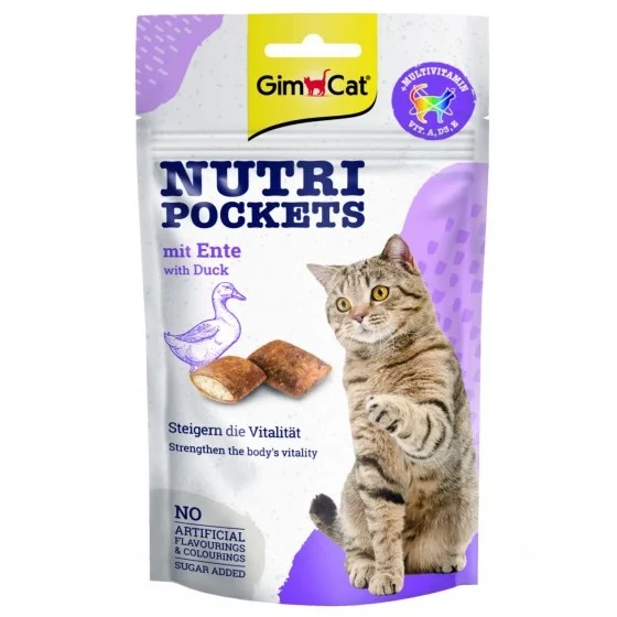 GimCat Nutri Pockets With Duck Cat Treats, 60g