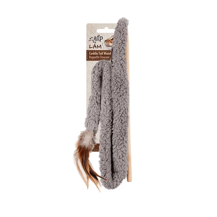 AFP Cuddle Tail Wand Cat Toy - Grey