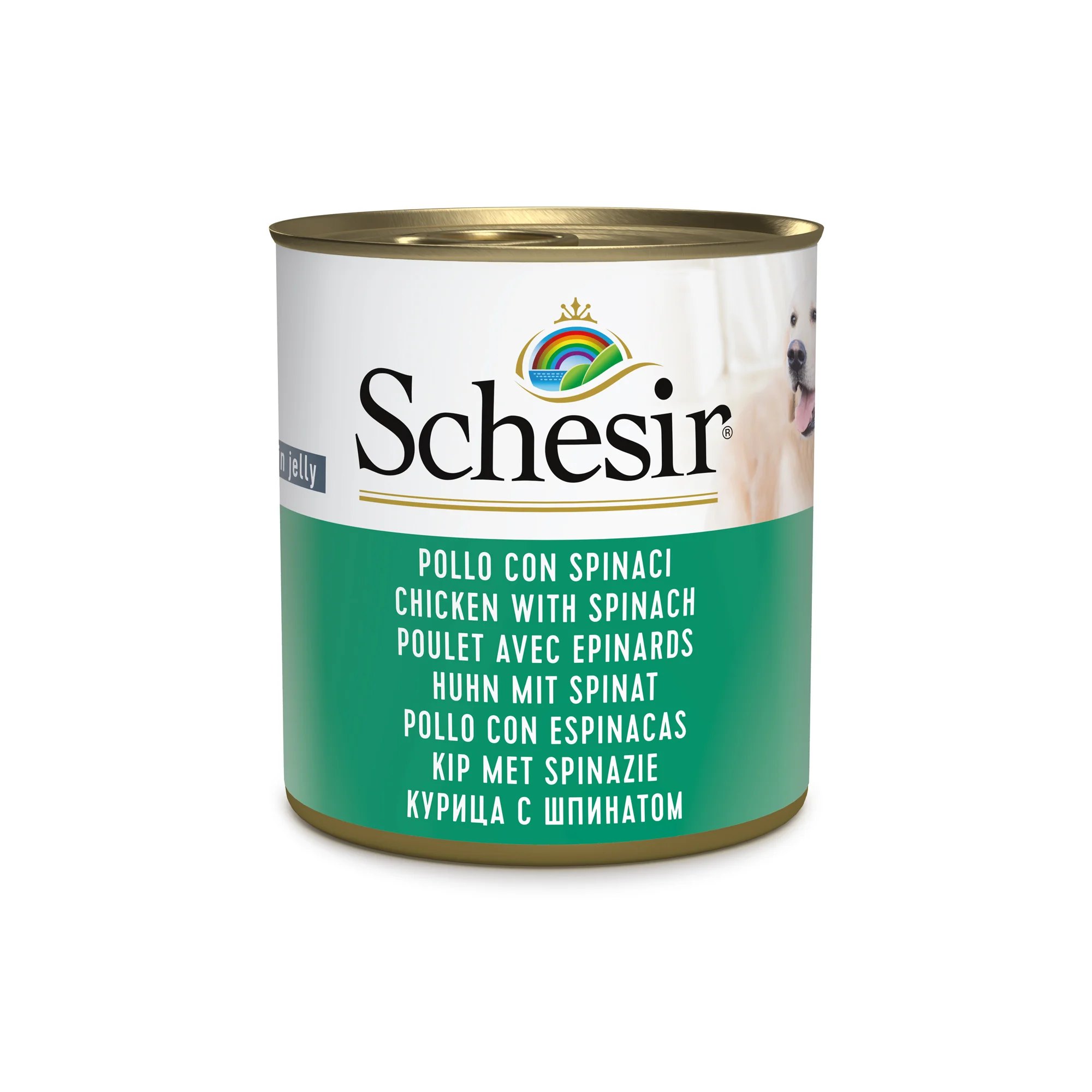 Schesir Chicken with Spinach Wet Dog Food, 285g