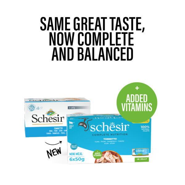 Schesir Mini Meals Complete Nutrition Tuna in Jelly Wet Cat Food, 50g (Pack of 6) - Image 3