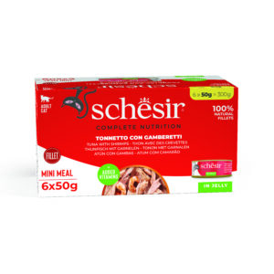 Schesir Mini Meals Complete Nutrition Tuna with Shrimp Wet Cat Food, 50g (Pack of 6)