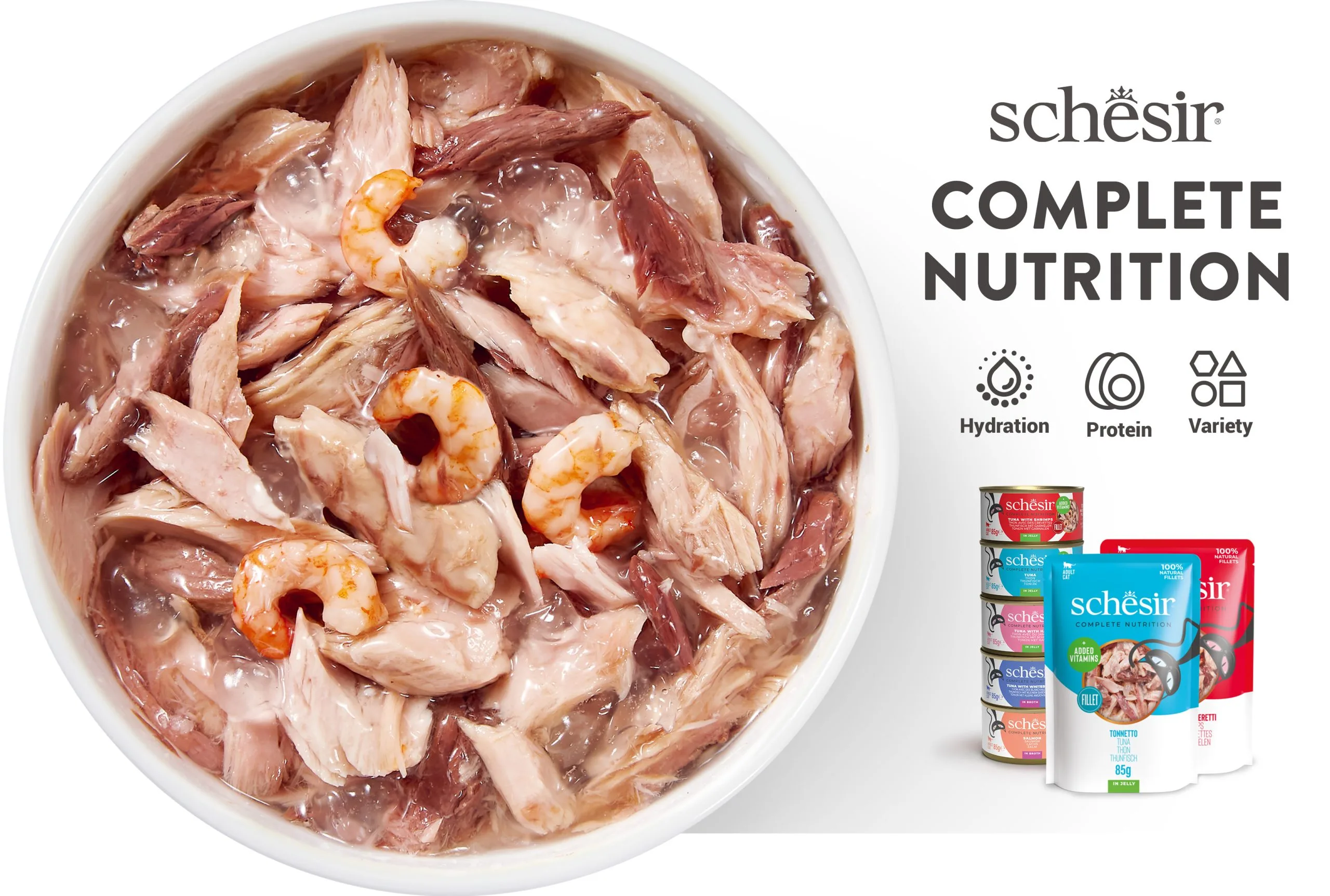Schesir Mini Meals Complete Nutrition Tuna with Chicken Wet Cat Food, 50g (Pack of 6) - Image 4