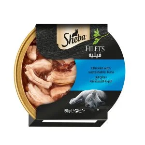 Sheba Filets Chicken With Sustainable Tuna Wet Cat Food, 60g