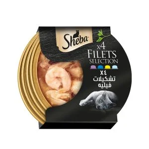 Sheba Filets Selection Variety Pack Wet Cat Food, 60 g, Pack of 4