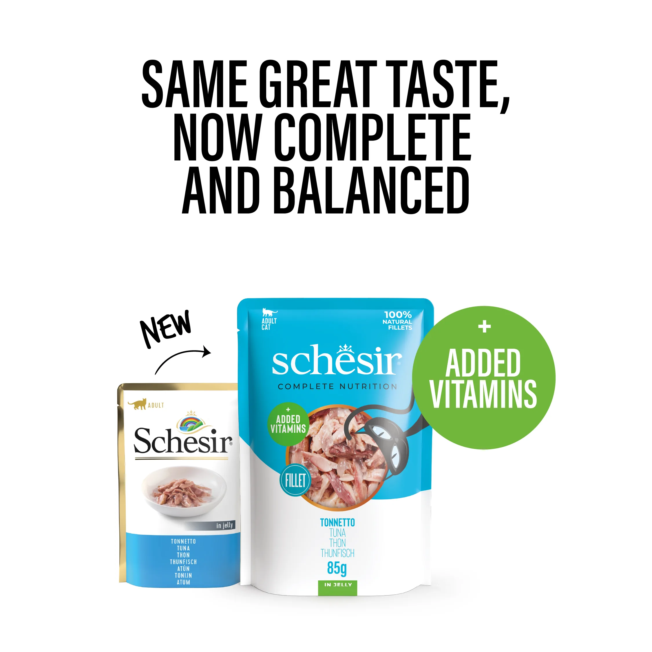 Schesir Complete Nutrition Tuna Pouch in Jelly Wet Cat Food, 85g - Image 2