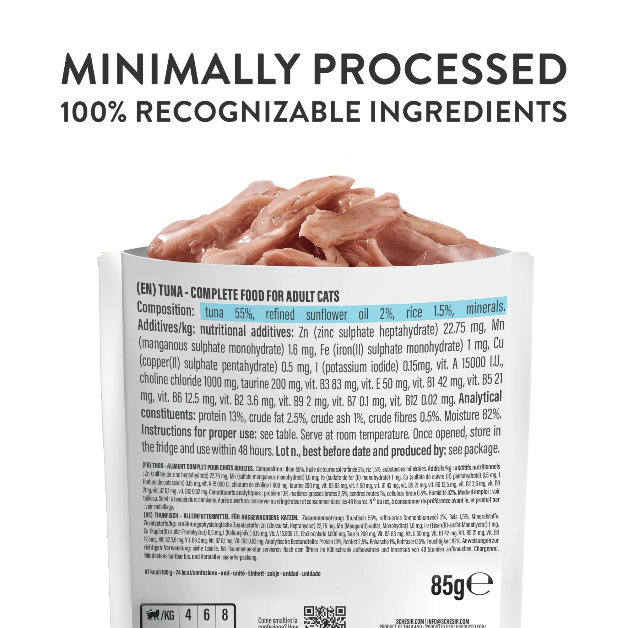 Schesir Complete Nutrition Tuna Pouch in Jelly Wet Cat Food, 85g - Image 3
