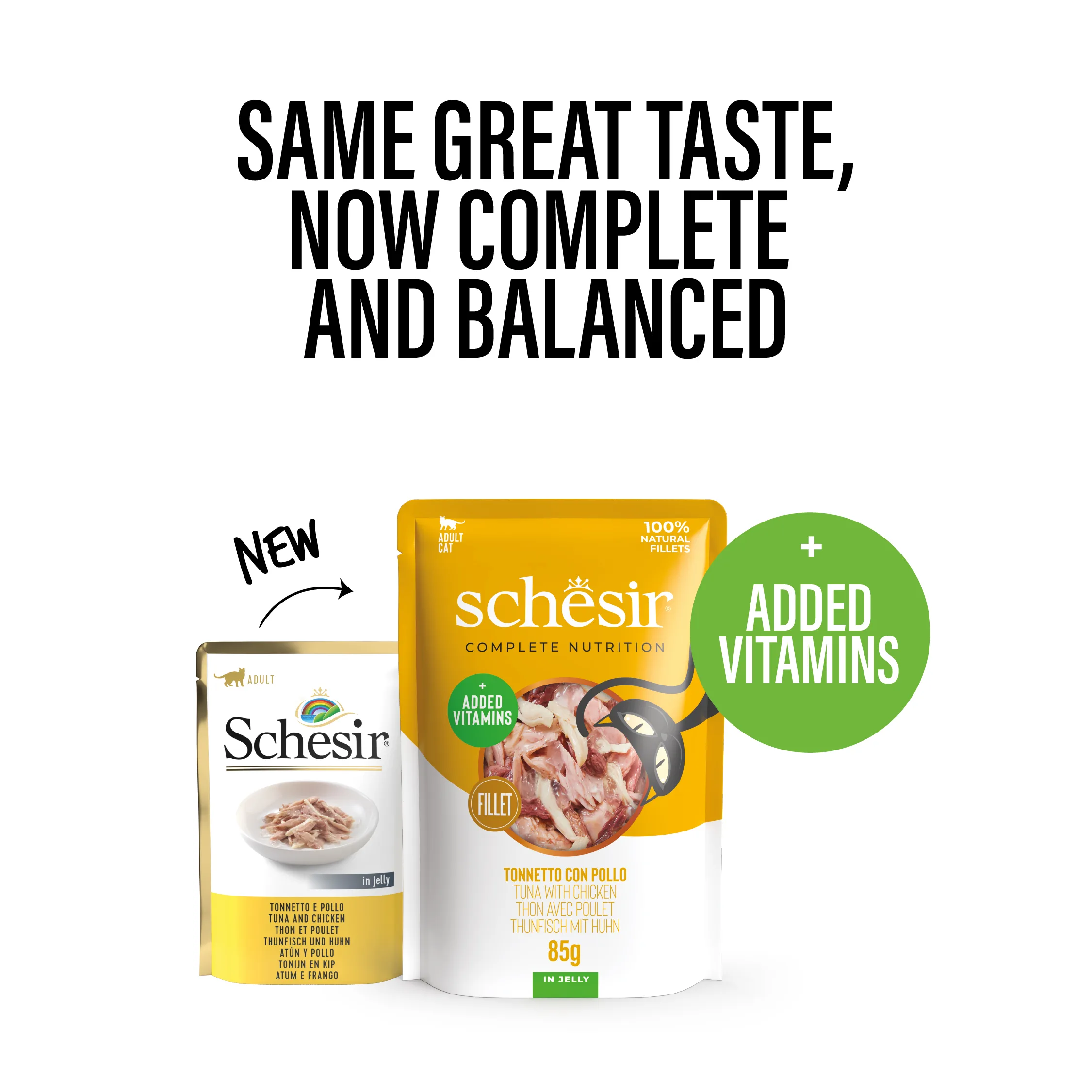 Schesir Complete Nutrition Tuna and Chicken Wet Cat Food, Pouch 85g - Image 3