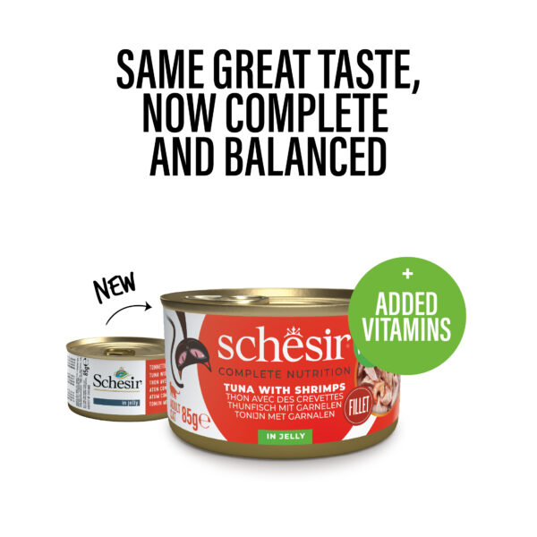Schesir Complete Nutrition Tuna with Shrimp in Jelly Wet Cat Food, 85g - Image 2