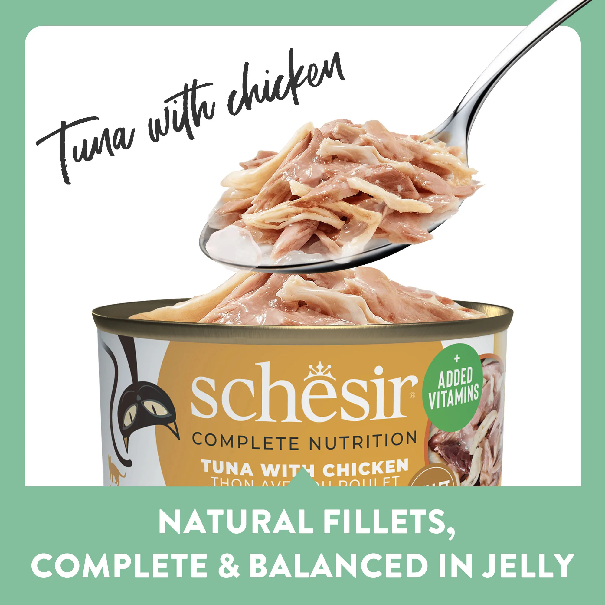 ⁦شيزير تغذية كاملة طعام قطط رطب بالتونة مع الدجاج في الجيلي، 85 جم⁩ - الصورة ⁦3⁩