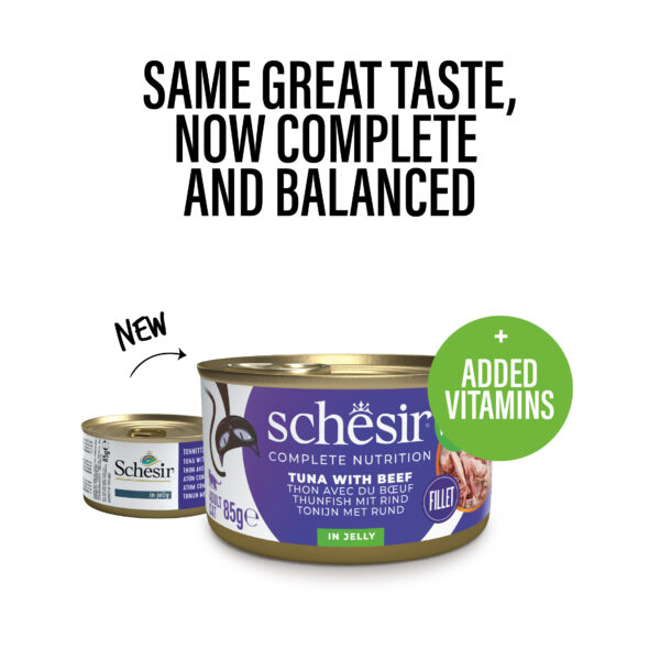 Schesir Complete Nutrition Tuna with Beef in Jelly, Wet Cat Food, 85g - Image 3