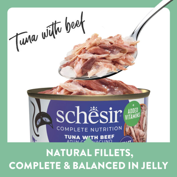 Schesir Complete Nutrition Tuna with Beef in Jelly, Wet Cat Food, 85g - Image 2