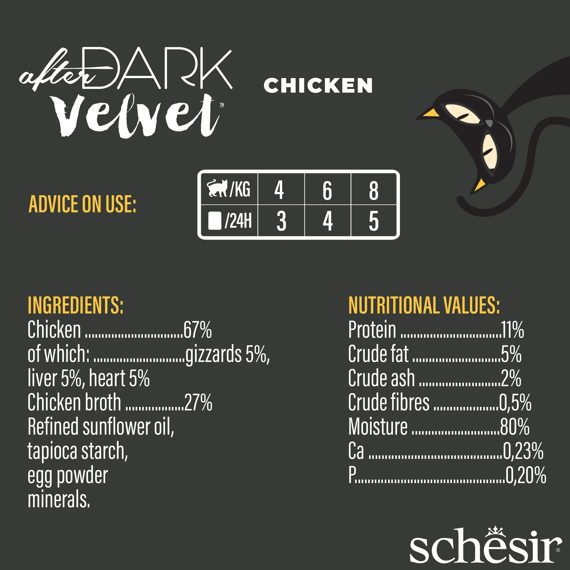 Schesir After Dark Velvet Mousse Chicken Wet Cat Food, 80g - Image 2