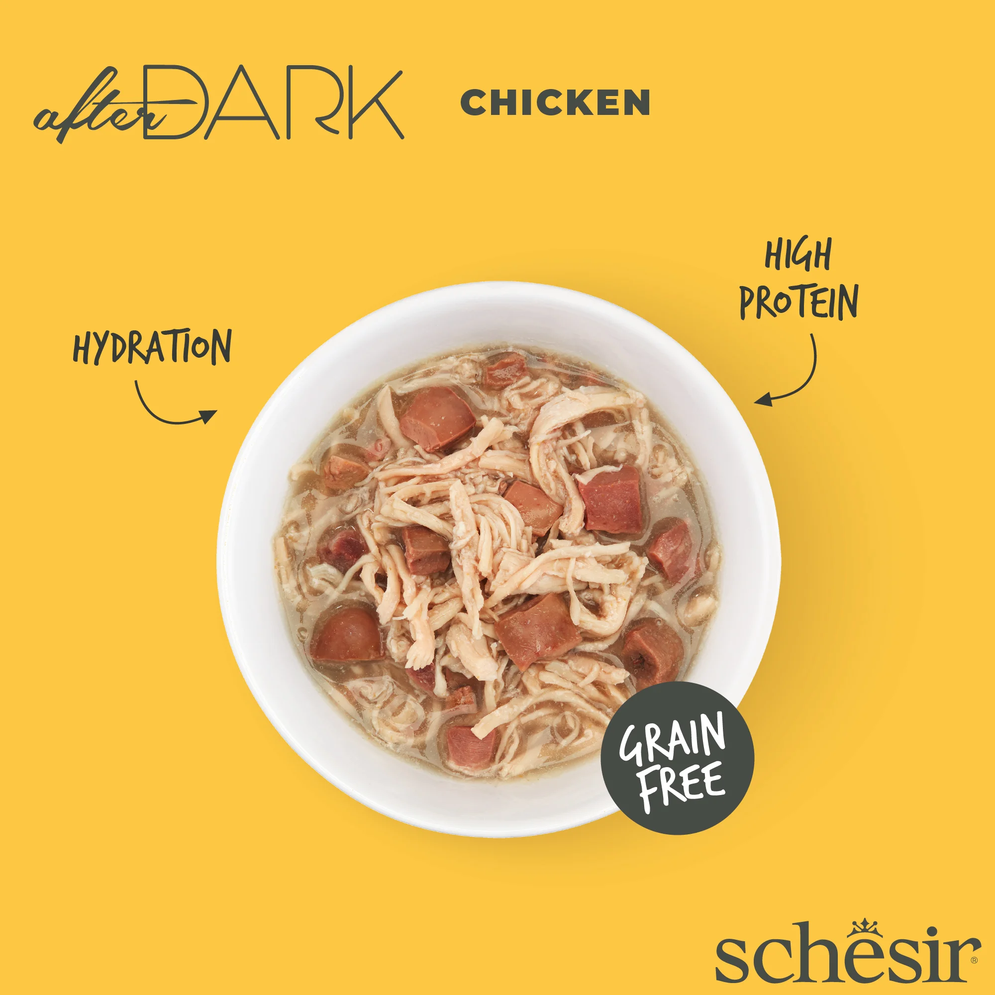 Schesir After Dark Chicken in Broth Wet Cat Food, 80g - Image 2