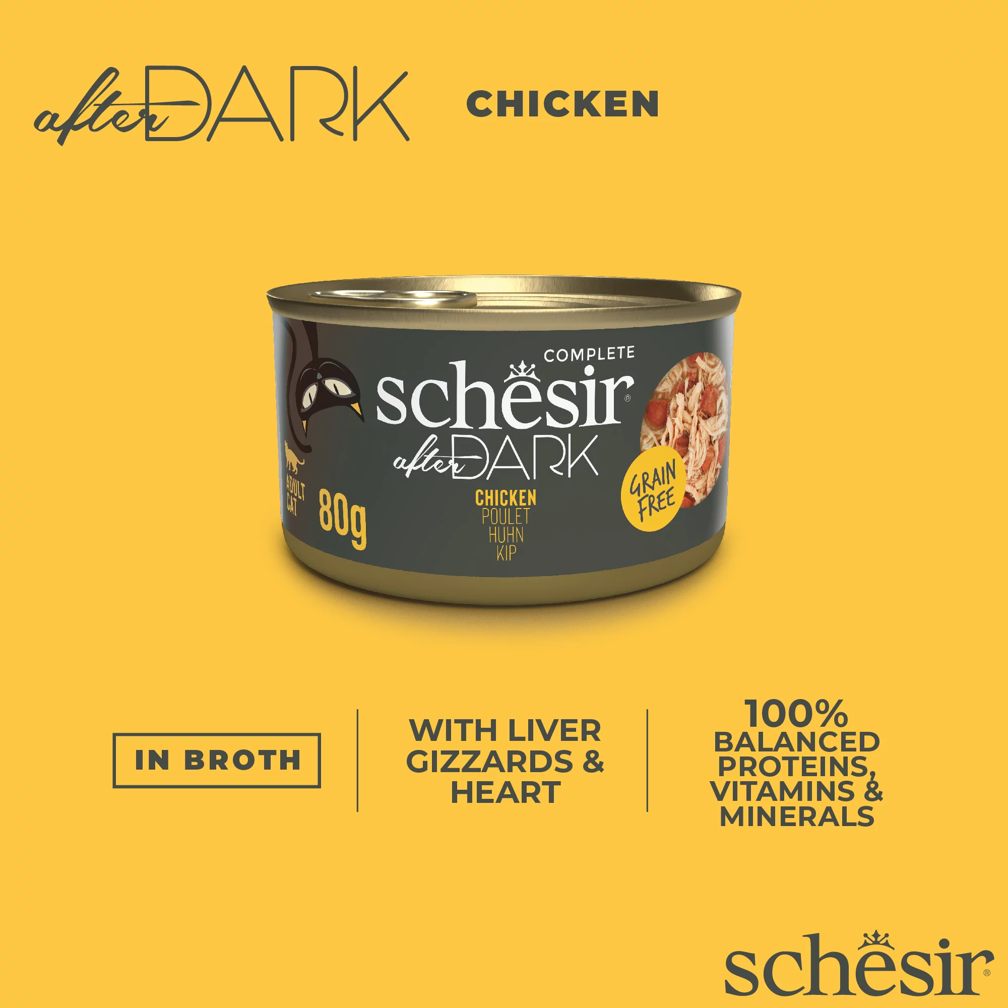 Schesir After Dark Chicken in Broth Wet Cat Food, 80g - Image 4