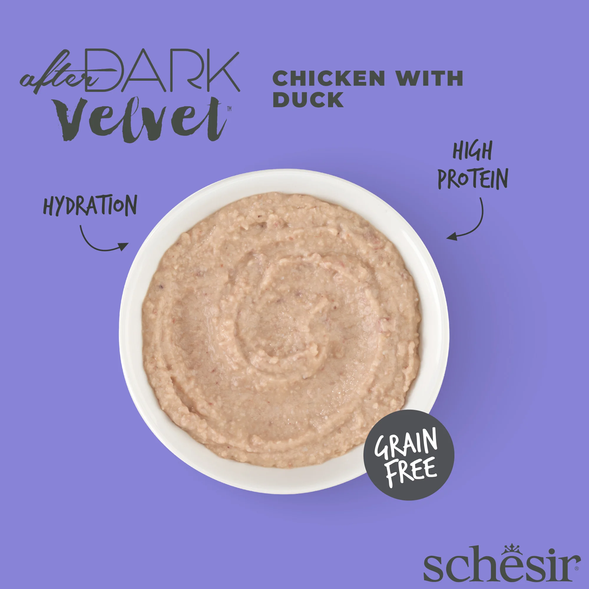 Schesir After Dark Velvet Mousse Chicken & Duck Wet Cat Food, 80g - Image 3