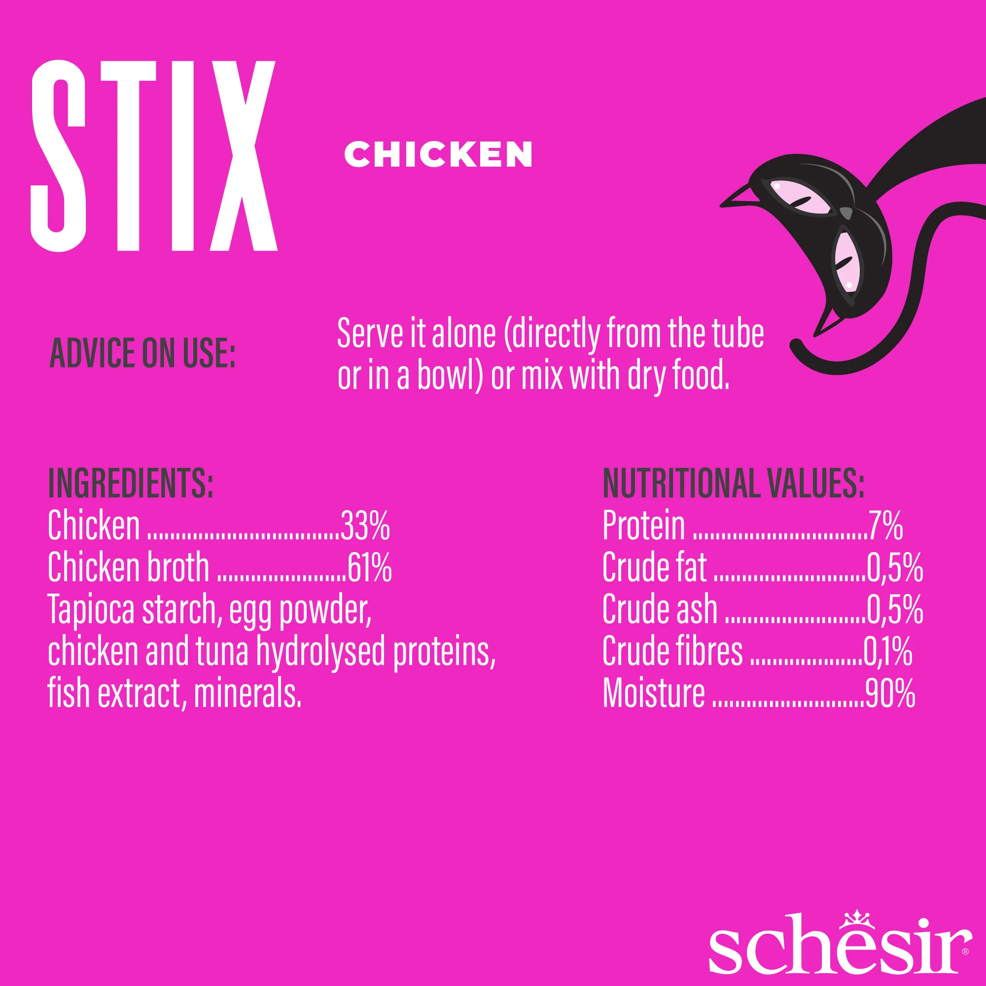 Schesir Stix! Chicken Mousse Cat Treat, 6 Pieces - Image 4