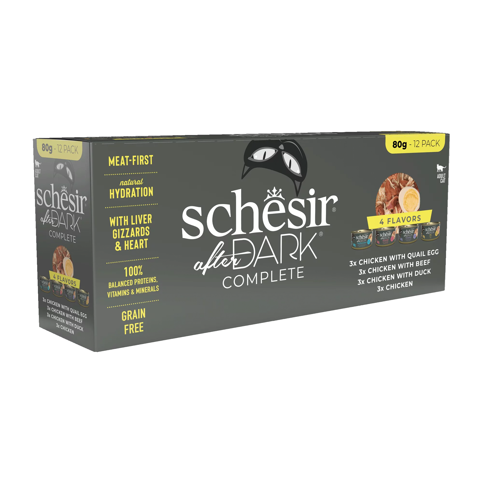 Schesir After Dark Variety Pack Wet Cat Food, Pack of 12 x 80g