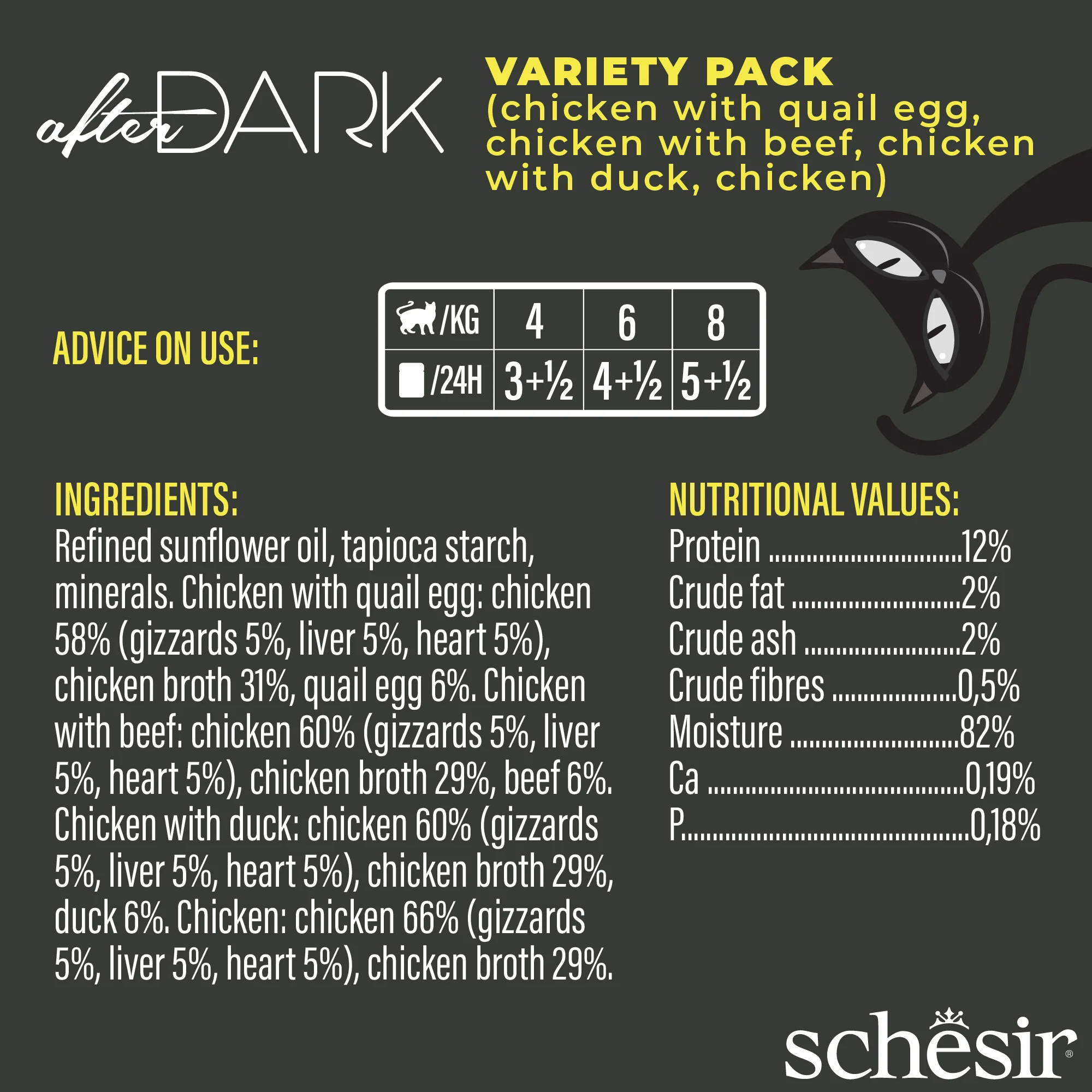 Schesir After Dark Variety Pack Wet Cat Food, Pack of 12 x 80g - Image 4