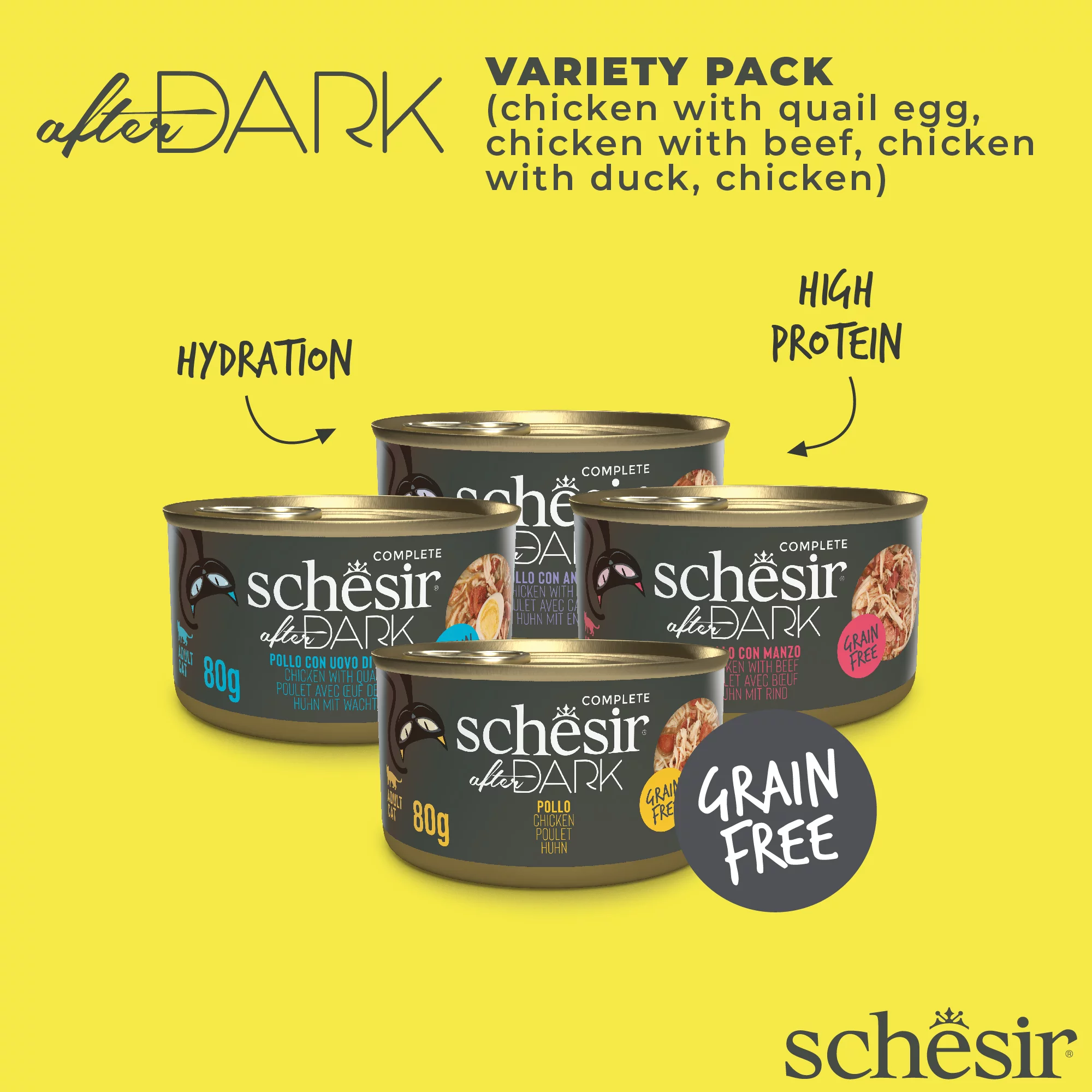 Schesir After Dark Variety Pack Wet Cat Food, Pack of 12 x 80g - Image 2